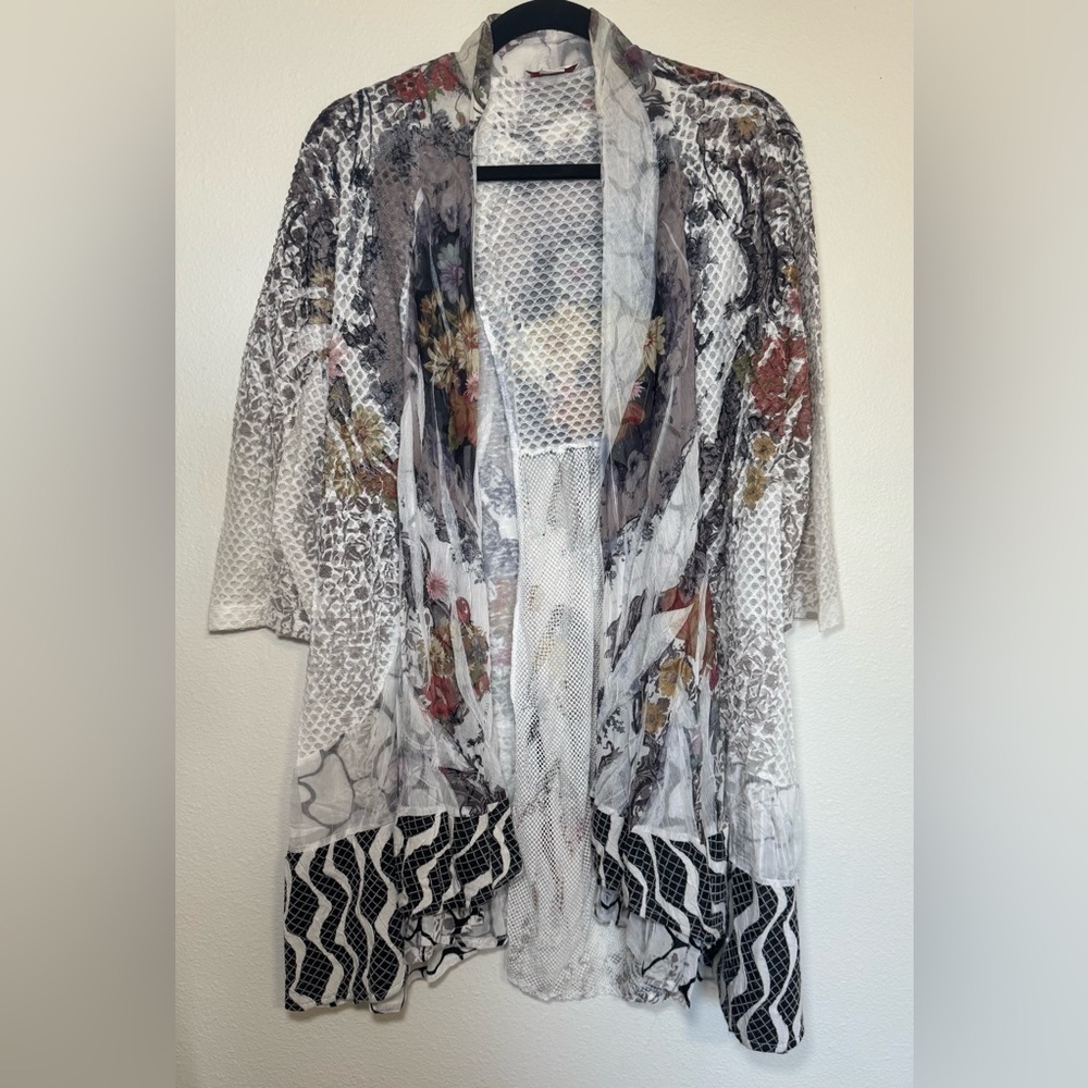 Kamana Womens boho style Brown Gray Semi
Sheer Cardigan XL